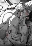  2boys anal arm_hair bad_id bad_tumblr_id bara black_hair blonde_hair blush completely_nude couple cris_art hand_on_another&#039;s_arm hand_on_another&#039;s_neck hulkling implied_anal implied_sex kiss kissing_neck leg_hair long_sideburns lying lying_on_person male_focus marvel missionary multiple_boys muscular muscular_male nude on_back on_bed out-of-frame_censoring sex short_hair sideburns sideburns_stubble sparse_stubble spot_color thick_eyebrows wiccan yaoi 