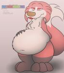  ambiguous_gender anthro belly big_belly canid canine digital_media_(artwork) drake_(kitty_pride) fox foxball fur hi_res mammal overweight simple_background smile solo tail tongue 