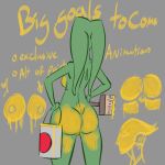  1:1 absurd_res alien alien_humanoid bucket butt container female green_body green_skin grey_wall hi_res humanoid its_gyo nude oola paint painting pseudo_hair return_of_the_jedi solo star_wars tentacle_hair tentacles twi&#039;lek 