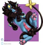  balls erection felid feral generation_4_pokemon genitals hi_res katscarlettkat looking_at_viewer luxray male mammal memy nintendo penis pokemon pokemon_(species) simple_background smile solo 