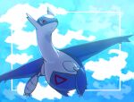  claws closed_mouth cloud commentary_request day flying framed kotobukkii_(yt_lvlv) latios looking_to_the_side no_humans outdoors pokemon pokemon_(creature) sky solo 