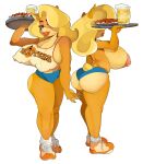  activision anthro areola bandicoot big_areola big_breasts bimbo_lip blonde_hair bottomwear breasts butt cleavage clothed clothing crabtopus crash_bandicoot_(series) duo female fur hair hi_res hooters_uniform huge_breasts lips looking_at_viewer mammal marsupial navel nipple_outline nipple_piercing nipples piercing puffy_areola puffy_nipples shorts solo tawna_bandicoot thick_thighs tight_clothing underwear wide_hips 