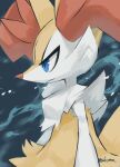  2023 biped blue_eyes braixen colored digital_media_(artwork) digital_painting_(artwork) feral fur fur_tuft generation_6_pokemon half-length_portrait hi_res inner_ear_fluff lir_(icma) makotoo male_(lore) nintendo orange_body orange_fur orange_inner_ear_fluff orange_nose pmd:_icma pokemon pokemon_(species) pokemon_mystery_dungeon portrait side_view signature solo tail tuft white_arms white_body white_fur yellow_body yellow_ears yellow_fur yellow_tail young_(lore) 