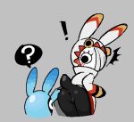  anthro anus butt exclamation_point genitals lagomorph leporid low_res mammal pongpongrun pussy pyokorappa_(ratatan) question_mark rabbit ratatan 