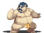  aegis_(crave_saga) anthro bear belly blue_hair crave_saga digital_media_(artwork) facial_hair fur hair male mammal mature_male mustache nanadragon4 navel nude overweight pixel_(artwork) polar_bear solo sparkles sprite sprite_art ursine white_body white_fur 