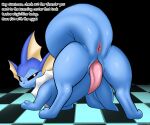  2vv7 animal_genitalia animal_penis anus ass_up black_sclera blue_body blue_tail butt cetacean_genitalia cetacean_penis cute_fangs dialogue eeveelution erection eyelashes feral fin forked_tail generation_1_pokemon genital_slit genitals glistening glistening_body glistening_genitalia glistening_skin glowing glowing_eyes hi_res looking_at_viewer looking_back male nintendo nude penis pink_anus pink_penis pokemon pokemon_(species) presenting presenting_anus presenting_hindquarters presenting_penis pupils raised_tail slit smile solo tail talking_feral talking_to_viewer tapering_penis text thick_tail unusual_anatomy unusual_tail vaporeon vulgar white_pupils 