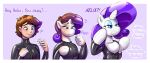  2023 animate_inanimate anthro black_latex brown_hair dialogue digital_media_(artwork) english_text equid equine female friendship_is_magic growth hair hasbro hi_res horn horn_growth human human_to_anthro human_to_inanimate inflatable living_inflatable mammal mind_control my_little_pony permagrin purple_eyes purple_hair rarity_(mlp) redflare500 seam_(sewing) sequence simple_background smile solo species_transformation surprise text transformation unicorn white_body zipper 