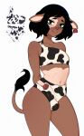  absurd_res animal_humanoid animal_print animal_print_bikini bikini bovid bovid_humanoid bovine bovine_humanoid bro_aniki cattle_humanoid clothed clothing cow_print cow_print_bikini dark_body dark_skin ear_tag erection genitals girly glans hair hi_res humanoid humanoid_genitalia humanoid_penis looking_at_viewer male mammal mammal_humanoid oliver_(bro_aniki) pattern_bikini pattern_clothing pattern_swimwear penis smile smiling_at_viewer solo swimwear tail tail_tuft tuft 