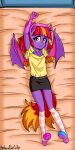  2023 5_fingers anibaruthecat anthro artist_name bat_pony clothed clothing digital_media_(artwork) equid eyebrows eyelashes fan_character female fingers hasbro hi_res lying mammal my_little_pony on_back solo wings 