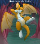  anthro bat bodily_fluids chest_tuft diaper digitigrade dust:_an_elysian_tail feet female fidget_(elysian_tail) flying forest genital_fluids gesture grass green_eyes hi_res looking_at_viewer mammal nimbat no_pupils outside plant pointing pointing_at_self secret_desires smile solo toes tongue tongue_out tree tuft urine wet_diaper wetting wings 