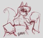  anthro bedroom_eyes big_breasts blush blush_lines breasts canid canine female flabberd fox long_sleeves long_tail mammal narrowed_eyes seductive sketch solo tail whiskers zipper 