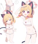  1boy 1girl ? absurdres alternate_costume animal_ear_headphones animal_ears arm_support arona&#039;s_sensei_doodle_(blue_archive) averting_eyes bikini blonde_hair blue_archive blunt_bangs bow bow_bikini breasts cat_ear_headphones cat_ears cat_tail commentary cropped_legs fake_animal_ears fake_tail frilled_bikini frills hagoonha hair_bow halo headphones highres invisible_chair looking_at_viewer low_tied_sidelocks momoi_(blue_archive) multiple_views navel open_mouth parted_lips pink_bow pink_eyes pink_halo sensei_(blue_archive) shading_eyes short_hair sitting small_breasts spoken_question_mark stomach swimsuit tail white_bikini 