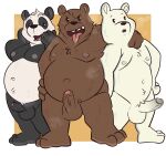  anthro balls bear brother_(lore) brothers_(lore) brown_bear cartoon_network erection foreskin genitals giant_panda grizzly_(wbb) grizzly_bear group hi_res humanoid_genitalia ice_bear male mammal panda_(wbb) partially_retracted_foreskin penis penis_size_difference polar_bear retracted_foreskin semi_technical_incest sibling_(lore) slightly_chubby tbid trio ursine we_bare_bears 