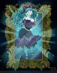  anthro blue celestbrook clothing cyan dress female halloween hi_res holidays lagomorph leporid lolita_(fashion) mammal mirror rabbit ribbons solo victorian white 