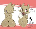  &lt;3 &lt;3_eyes 2023 anthro collar collar_only egg english_text female genitals happy holding_egg holding_object kobold looking_at_viewer looking_back looking_back_at_viewer nude nude_female pussy raised_tail sitting solo tail text tongue tongue_out vono 