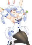  &lt;3 &lt;3_eyes accessory animal_humanoid big_breasts big_butt blue_hair bow_ribbon breasts butt carrot cleavage clothed clothing female food hair hair_accessory hair_bow hair_ribbon hi_res hololive humanoid lagomorph lagomorph_humanoid leporid_humanoid mammal mammal_humanoid open_mouth orange_eyes pigtails plant puffywaffles rabbit_humanoid ribbons side_boob simple_background smile solo suspended_in_midair teeth thick_thighs usada_pekora vegetable virtual_youtuber 
