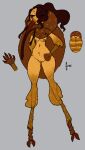  anthro arthropod breasts claws cupic female fur_collar fuzzy genitals hair hi_res long_nose ponytail pussy solo 