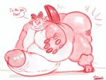  anthro big_butt big_penis butt chonk dialogue duo generation_3_pokemon genitals hand_on_butt hi_res huge_butt huge_penis hyper hyper_genitalia hyper_penis jay_(260) male male/male moobs nintendo overweight penis pokemon pokemon_(species) swampert uniparasite 