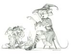  2023 anthro baron_engel breasts candle clothed clothing female footwear fur greyscale group hair hat headgear headwear mammal micro monochrome mouse murid murine open_mouth petina_demouse rodent shoes simple_background socks tail white_background witch_hat young 