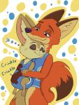  3:4 alonelyopossum anthro baby_carrier blush canid canine clothed clothing crinkling cuddling diaper disney duo fennec finnick fox grope groping_crotch hi_res infantilism male male/male mammal nick_wilde red_fox size_difference size_play sleeping smile wearing_diaper young zootopia 