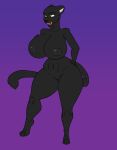  2017 anthro big_breasts black_body black_fur breasts felid feline female fur genitals hand_on_breast hand_on_hip hi_res huge_breasts licking licking_lips mammal mr_jugger navel nipples nude pantherine pussy roxi_(mr_jugger) simple_background solo tail teeth thick_thighs tongue tongue_out wide_hips yellow_eyes 