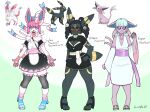  anthro digital_media_(artwork) digitigrade eeveelution espeon esper_(kiit0s) furry generation_2_pokemon generation_6_pokemon hi_res kiit0s magical_girl_outfit nintendo pokemon pokemon_(species) sylva_(kiit0s) sylveon umbra_(kiit0s) umbreon 