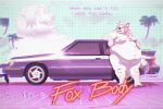  80&#039;s_theme anthro arctic_fox arm_tuft belly_overhang big_moobs black_body black_fur canid canine car chest_tuft elbow_tuft fox fur glitch hair hand_on_stomach leaning_on_object looking_at_another magenta_text male mammal mane moobs navel nude obese obese_anthro obese_male overweight overweight_anthro overweight_male palm_tree plant red_text rodi_(tundrarodi) sculpture solo statue text thick_thighs tree tuft tundrarodi vaporwave vehicle white_body white_fur white_hair yellow_sclera 