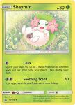  2023 animal_genitalia animal_pussy aztepyeen canine_genitalia canine_pussy card english_text female feral fur generation_4_pokemon genitals grass green_body green_eyes green_fur legendary_pokemon nintendo open_mouth paws pink_body pink_fur plant pokemon pokemon_(species) pokemon_card pussy shaymin smile solo text trading_card trading_card_game 