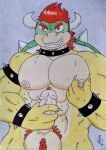  abs absurd_res anthro armband balls barazoku big_balls bodily_fluids body_hair bowser bracelet collar dashthefox genitals grin hair hairy_abs hairy_balls hi_res horn huge_balls huge_pecs jewelry koopa male manly mario_bros moobs muscular nintendo nipple_fetish nipple_pinch nipple_play nipples obliques pecs penis pinch pink_nipples pink_penis purple_background red_eyes red_hair scalie shell simple_background smile solo spiked_armband spiked_bracelet spiked_collar spiked_shell spikes spikes_(anatomy) sweat sweatdrop thick_penis traditional_media_(artwork) turtle_shell vein veiny_penis yellow_body 