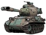  arino_atsushi armored_vehicle cannon caterpillar_tracks commentary_request military_vehicle motor_vehicle no_humans original simple_background tank type_61_(tank) white_background 