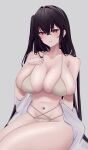  absurdres azur_lane bare_shoulders beach bikini black_hair breasts cellphone cleavage highres huge_breasts iphone kneeling large_breasts long_hair long_sleeves looking_at_viewer nanako94418108 off_shoulder official_alternate_costume one_eye_closed one_side_up open_clothes open_shirt phone red_eyes sand shirt side_ponytail sideboob skindentation smartphone solo stomach string_bikini swimsuit taihou_(azur_lane) taihou_(seaside_daydreams)_(azur_lane) thigh_strap tongue tongue_out very_long_hair white_bikini white_shirt 