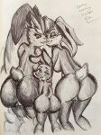  absurd_res anthro big_butt bodily_fluids breasts butt disney drooling female female/female feral french_kissing generation_4_pokemon genitals graphite_(artwork) group hi_res judy_hopps kissing lagomorph leporid lola_bunny looking_back looney_tunes lopunny mammal monochrome nintendo nude pencil_(artwork) pikapika212 pokemon pokemon_(species) presenting pussy rabbit saliva side_boob size_difference take_your_pick thick_thighs tongue tongue_out traditional_media_(artwork) trio warner_brothers wide_hips zootopia 
