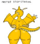  anthro big_breasts big_butt breasts butt dialogue digital_media_(artwork) dragon dragonite female generation_1_pokemon hi_res kett10555 looking_away nintendo pixel_(artwork) pokemon pokemon_(species) scalie solo thick_thighs 