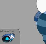  anthro balls belly blue_balls blue_body blue_clothing blue_eyes blue_fur blue_glans blue_legwear blue_mouth blue_penis blue_penis_tip blue_thigh_highs clothing dark_penis dark_penis_tip darkened_genitalia darkened_glans darkened_penis echo_(kionenarts) foreskin fur genitals girly glans hi_res kionenarts legwear machine male pattern_clothing pattern_legwear pattern_thigh_highs penis protogen protogen_visor retracted_foreskin screen screen_face solo striped_clothing striped_ears striped_legwear striped_thigh_highs stripes thick_thighs thigh_highs thigh_highs_only turquoise_thigh_highs white_belly 