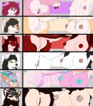  animated anthro anus big_(disambiguation) breast_lineup breast_size_difference breasts butt canid canine canis dragon eastern eastern_dragon female fish fox genitals hi_res lineup mammal marine nude pussy shark slux solo tail wolf 