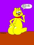  3:4 absurd_res anthro bear bedroom_eyes big_butt blush butt ch35t3r_(artist) glistening glistening_body gummy_(disambiguation) haribo hi_res huge_butt looking_back male mammal narrowed_eyes seductive sitting solo thick_thighs 