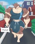  absurd_res anthro big_penis bottomwear brown_body brown_fur bulge clothing colored eikasianspire fur genitals hi_res huge_penis hyper hyper_genitalia hyper_penis ike_(eikasianspire) lagomorph leporid male mammal muscular muscular_arms muscular_male muscular_thighs paws penis rabbit shirt shorts solo tank_top thick_thighs tight_clothing topwear 