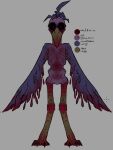  anthro avian beak blood bodily_fluids claws constricted_pupils feathers female garten_of_banban_reincarnated official_art opila_(reincarnated) pincerprod pink_body pupils skinny small_pupils solo starving toe_claws 