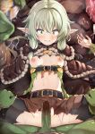  3boys 3girls absurdres arm_grab belt black_belt black_pantyhose blank_censor blonde_hair blush brown_cape brown_shorts cape censored character_request clenched_teeth clothed_sex colored_skin elf goblin goblin_slayer! green_eyes green_shirt green_skin hetero high_elf_archer_(goblin_slayer!) highres imminent_rape interspecies jon_(pixiv31559095) long_hair low_twintails medium_hair missionary multiple_boys multiple_girls nipples on_floor pantyhose penis pink_hair pointy_ears pov priestess_(goblin_slayer!) rape scared sex shirt shorts solo_focus spread_legs teeth torn_clothes torn_pantyhose torn_shirt torn_shorts twintails wide-eyed 