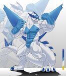  abs anthro athletic biceps big_biceps biped blue_chest blue_claws blue_hands blue_spikes claws eye_horns featureless_crotch flexing flexing_muscles fusion generation_2_pokemon generation_3_pokemon hi_res horn hybrid latios legendary_pokemon lugia male muscular muscular_anthro muscular_legs muscular_male muscular_thighs nintendo nipples palette pecs pokemon pokemon_(species) pokemon_fusion pose serratus sharp_claws solo spiked_tail spikes spikes_(anatomy) tail tail_spines valentinesartx white_body white_skin wings 