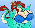 2019 anthro belly between_breasts big_breasts bikini bikini_bottom bikini_top breasts broken_horn chubby_anthro chubby_female claws clothing container cup dragon fangs female gesture hair head_wings horn looking_at_viewer maggie_(shenzel) overweight overweight_anthro overweight_female raised_arm raised_arms raised_tail scales scalie shenzel shrug slightly_chubby soda_cup solo spots spotted_body spotted_scales standing straw swimwear tail tail_tuft teeth thick_thighs tuft western_dragon wings 