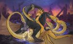  godzilla godzilla_(series) king_ghidorah male male/male scalie toho unknown_artist 