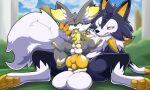  allandi anal anal_penetration animal_genitalia animal_penis balls butt canine_genitalia canine_penis digital_media_(artwork) duo erection fan_character fennekin feral fur generation_6_pokemon generation_7_pokemon genitals hi_res knot lycanroc male male/male male_penetrated male_penetrating male_penetrating_male midday_lycanroc nintendo open_mouth penetration penis pokemon pokemon_(species) sallandril sex size_difference tail tongue 