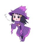  1girl 96rin_go2 akari_(pokemon) alternate_costume blue_eyes blue_hair commentary_request cosplay full_body hat highres long_hair mismagius mismagius_(cosplay) pokemon pokemon_(game) pokemon_legends:_arceus simple_background solo white_background 