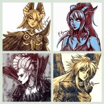  black_wings breath_of_fire breath_of_fire_ii draenei dress fire_emblem fire_emblem_heroes green_eyes horns laegjarn_(fire_emblem) neryumo portrait red_eyes sketch vampire warcraft warhammer_40k warhammer_fantasy wings 