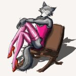  animal_humanoid beastars big_tail canid canid_humanoid canine canine_humanoid canis chair chair_position clothed clothing footwear from_behind_position furniture hi_res high_heels humanoid hybrid invalid_tag legoshi_(beastars) legwear male mammal mammal_humanoid muscular pink pump sex solo tail tights uttrile_artist wolf wolf_humanoid wolf_tail wolfdog 