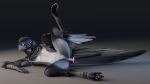  16:9 anthro anthro_penetrated avian avian_feet bird blue_eyeshadow corvid eyeshadow feathered_wings feathers female half-closed_eyes hi_res jykinturah_(character) magpie_(corvid) makeup masturbation narrowed_eyes nonbinary_(lore) oscine passerine penetration ruaidri sex_toy solo tail_feathers toy_insertion toying_self trans_(lore) vaginal vaginal_penetration widescreen wings 