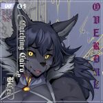  1:1 album_art anthro biceps big_breasts black_body black_ears black_fur black_nose black_sclera black_tail blue_hair breasts calupoh canid canine canis claws cleavage clothed clothing cover_art dress female finger_claws fluffy fluffy_tail front_view fur grey_inner_ear_fluff hair hi_res inner_ear_fluff kemono mammal mexican_wolf open_mouth red_tongue silver_dress smile solo tail tongue tuft were werecanid werecanine werewolf white_claws wolf wolfen_(m_the_skunk) xilent_9 yellow_eyes 