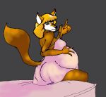  anthro belly big_belly big_breasts big_butt blonde_hair breasts brown_body brown_fur butt canid canine canis clothed clothing danellz digital_media_(artwork) domestic_dog dress female fur hair mammal multicolored_body multicolored_fur pregnant sitting solo two_tone_body two_tone_fur undressing white_body white_fur 