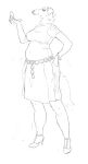  2022 anthro borzoi bracelet canid canine canis cettus clothed clothing domestic_dog dress female footwear hand_mirror hand_on_hip hi_res high_heels holding_mirror holding_object hunting_dog jewelry mammal mirror sighthound sketch slightly_chubby slightly_chubby_anthro slightly_chubby_female solo sonya_stirling-morozova standing tail 